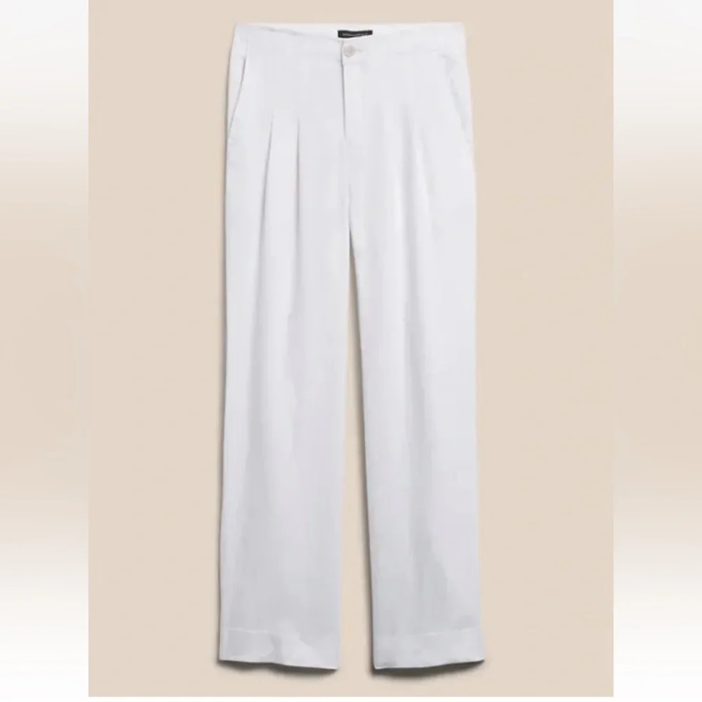 Banana Republic Castello Linen Pant // White #850826 - Picture 3 of 6
